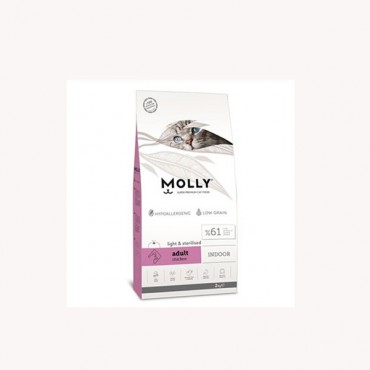 Molly Indoor HypoAllergenic Tavuklu Düşük Tahıllı Kısırlaştırılmış Kedi Maması 2kg